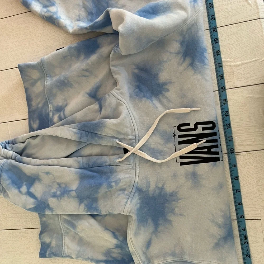 Vans blue and white tie dye pullover hoodie size small